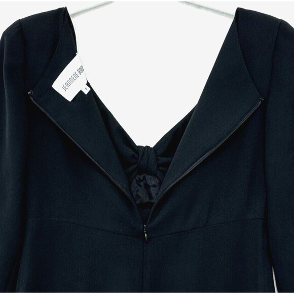 Jeannene Booher Dress Womens Sz 4 Lined Pullover Twist-Tie Front Back Zip Black - Picture 5 of 12